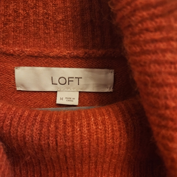 LOFT Vibrant Red Cowl Neck Sweater - Picture 2 of 2